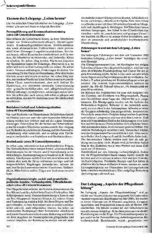 Vorschauseite 3: Qualifikation zur Pflegedienstleitung in einer Sozial-/Diakoniestation - Konzeption zur Weiterbildung im evang. Fachseminar