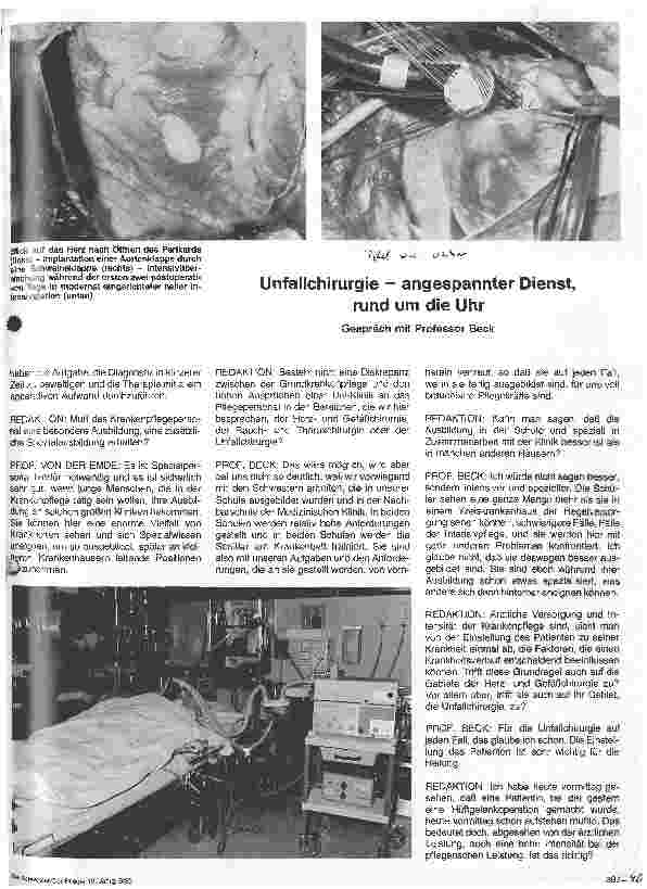 Vorschauseite 3: Die Chirurgische Universitäts-Klinik Erlangen 1979: 1228 Herzoperationen - 837 mit Hilfe der Herz-Lungen-Maschine