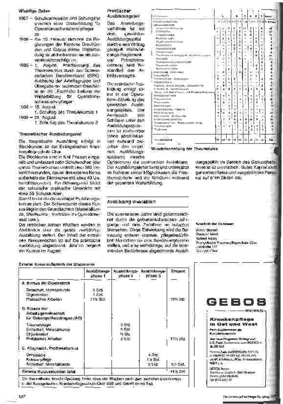 Vorschauseite 3: Die Weiterbildung zur Op.-Schwester/zum Op.-Pfleger in der Schweiz