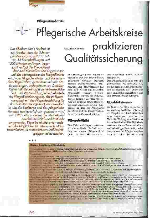 Vorschauseite 1: Pflegerische Arbeitskreise praktizieren Qualitätssicherung Pflegestandards