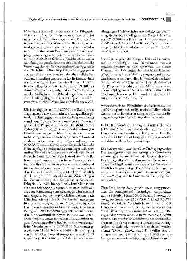 Vorschauseite 4: Pflegebedürftiges und krankenversichertes Kind hat Anspruch auf medizinisch notwendige Leistungen der häuslichen Krankenpflege