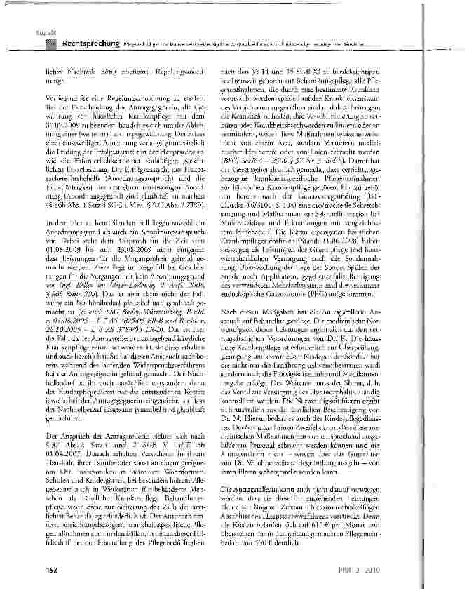Vorschauseite 5: Pflegebedürftiges und krankenversichertes Kind hat Anspruch auf medizinisch notwendige Leistungen der häuslichen Krankenpflege