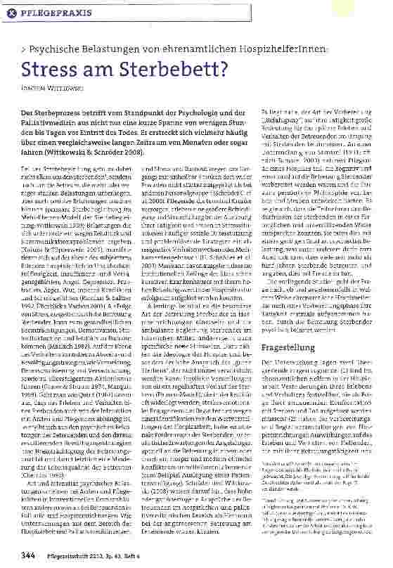 Vorschauseite 1: Stress am Sterbebett?
