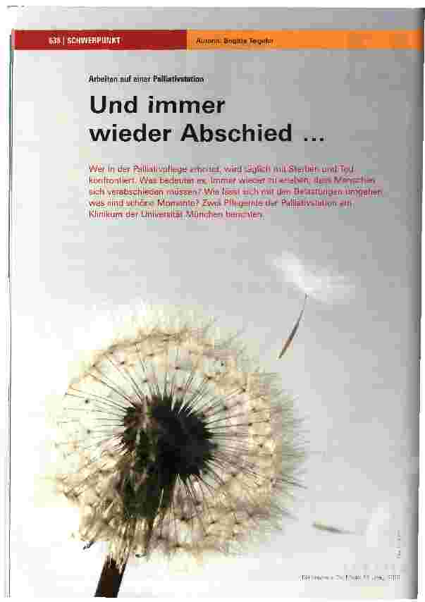 Vorschauseite 1: Und immer wieder Abschied