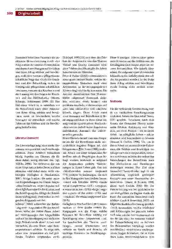 Vorschauseite 2: Wie Menschen mit einer Amputation der unteren Extremitäten ihren Alltag erleben und bewältigen