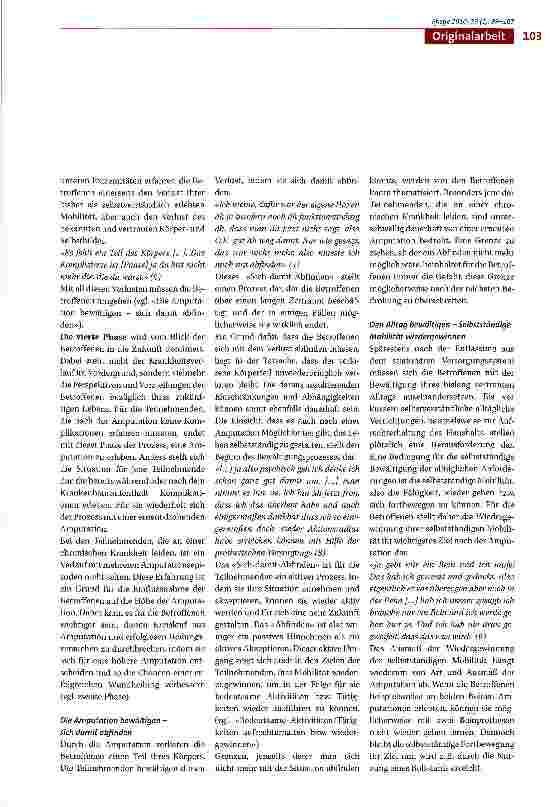 Vorschauseite 5: Wie Menschen mit einer Amputation der unteren Extremitäten ihren Alltag erleben und bewältigen