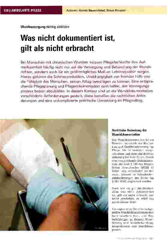 Vorschauseite 1: Was nicht dokumentiert ist, gilt als nicht erbracht