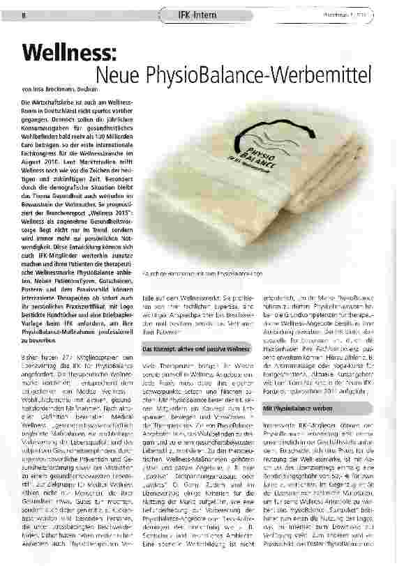 Vorschauseite 1: Wellness: Neue PhysioBalance-Werbemittel