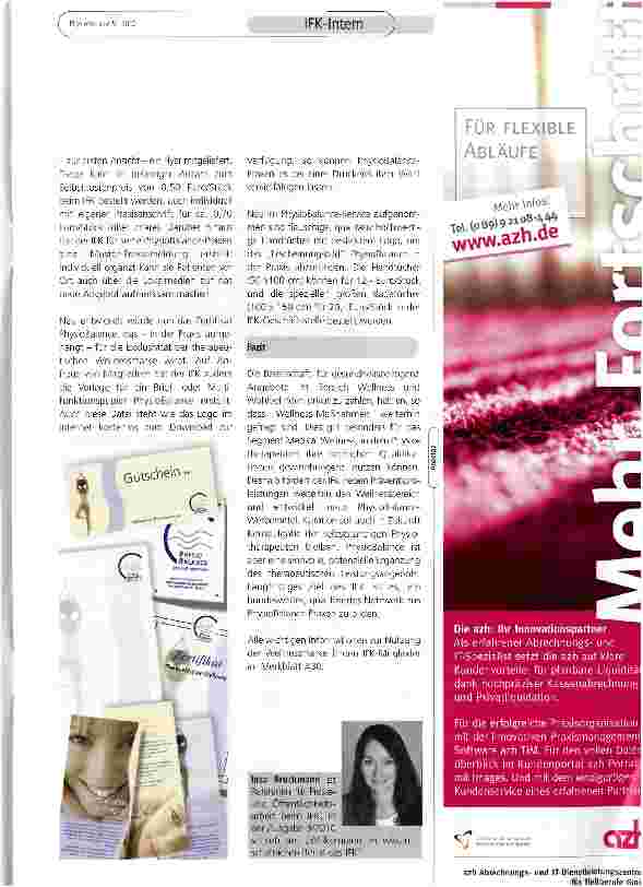 Vorschauseite 2: Wellness: Neue PhysioBalance-Werbemittel