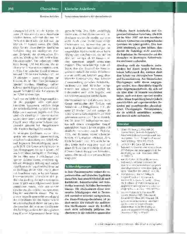 Vorschauseite 3: Schädigen Anästhetika das Gehirn des Neugeborenen?