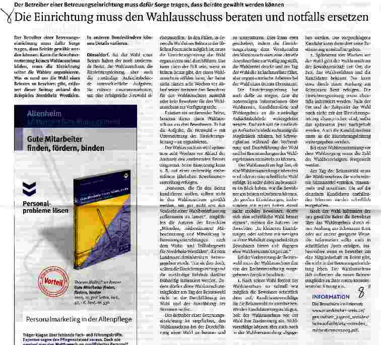 Vorschauseite 1: Die Einrichtung muss den Wahlausschuss beraten und notfalls ersetzen