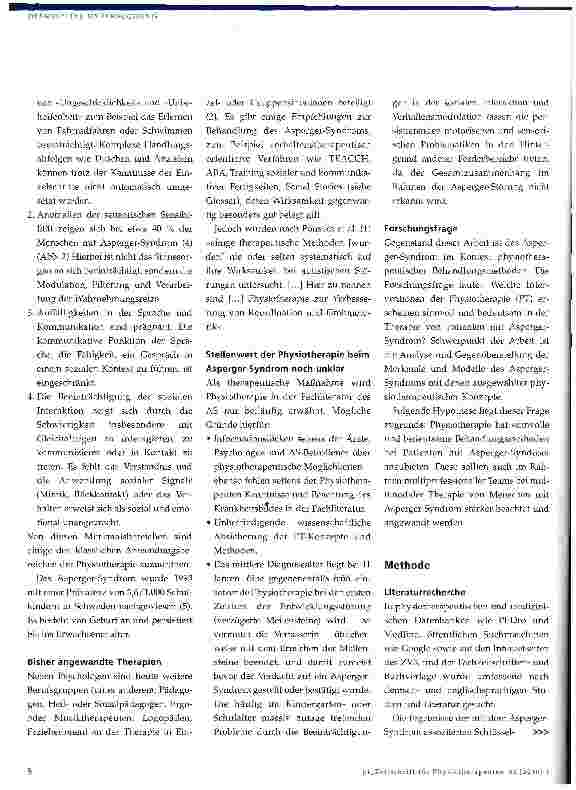Vorschauseite 3: Möglichkeiten der Physiotherapie beim Asperger-Syndrom