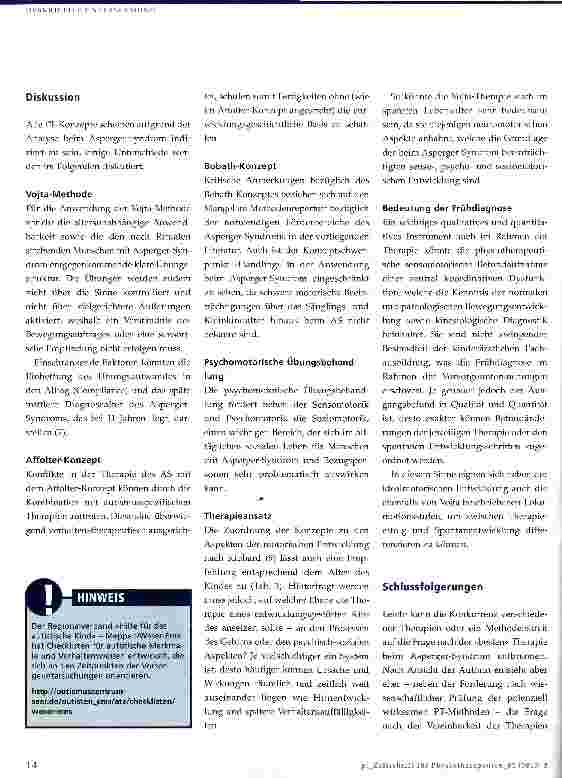 Vorschauseite 6: Möglichkeiten der Physiotherapie beim Asperger-Syndrom