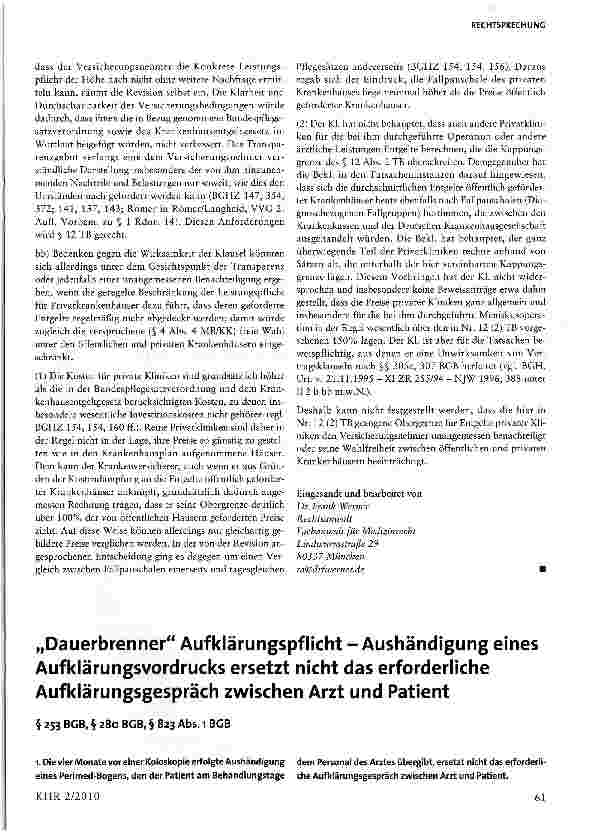Vorschauseite 4: AGB-rechtliche Wirksamkeit von Kostenerstattungsklauseln in der Privaten Krankenversicherung
