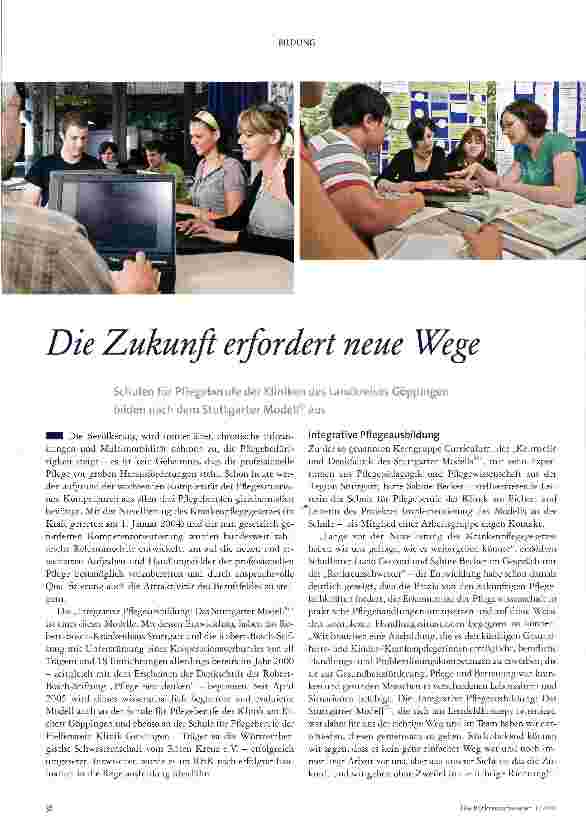 Vorschauseite 1: Die Zukunft erfordert neue Wege