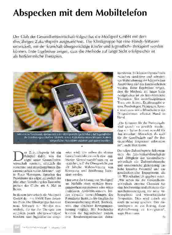 Vorschauseite 1: Abspecken mit dem Mobiltelefon