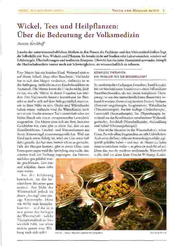Vorschauseite 1: Wickel, Tees und Heilpflanzen: Über die Bedeutung der Volksmedizin