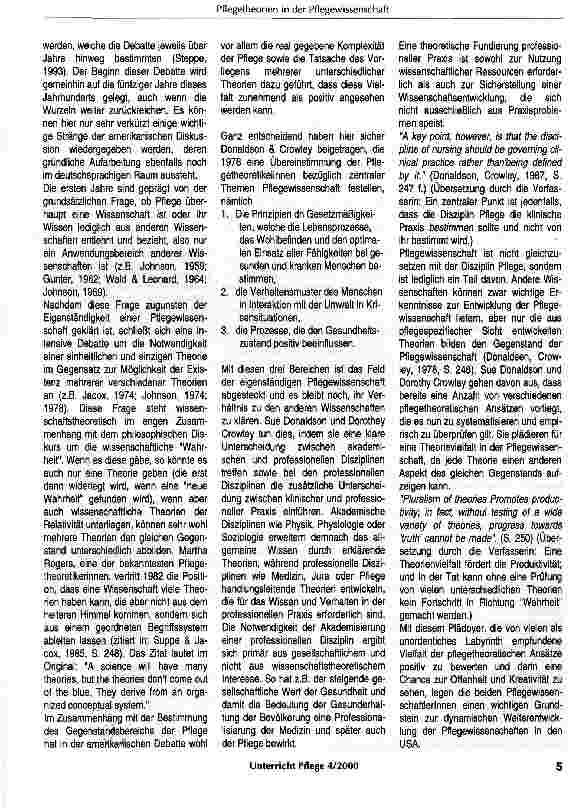 Vorschauseite 4: Zur Situierung und Bedeutung von Pflegetheorien in der Pflegewissenschaft