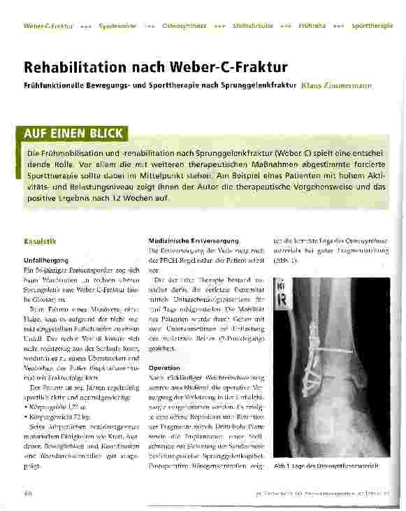 Vorschauseite 1: Rehabilitation nach Weber-CFraktur