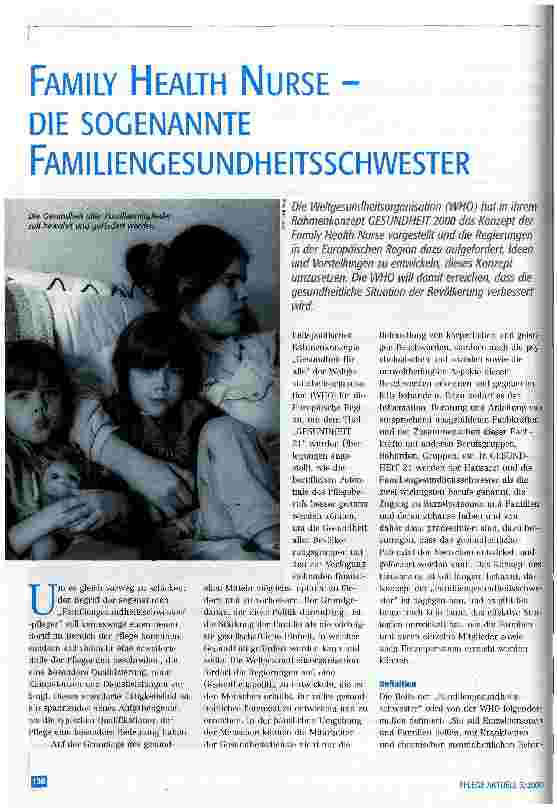Vorschauseite 1: Family Health Nurse - die sogenannte Familiengesundheitsschwester