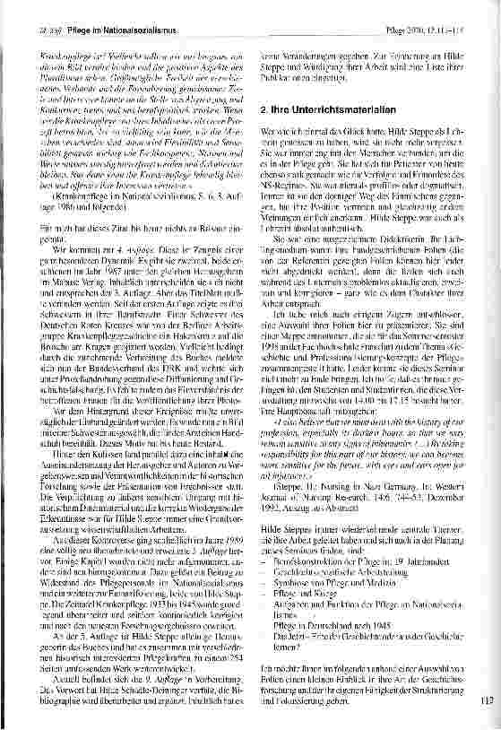 Vorschauseite 2: Pflege im Nationalsozialismus Würdigung der Arbeit von Frau Prof. Dr. Hilde Steppe