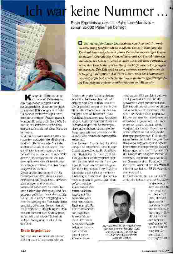 Vorschauseite 1: Ich war keine Nummer. .. Erste Ergebnisse des ku-Patienten-Monitors - schon 35 000 Patienten befragt