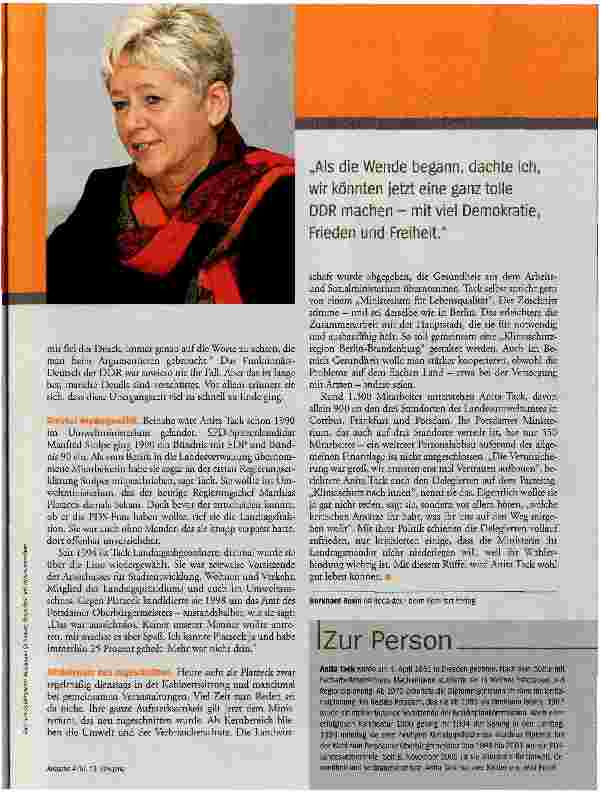 Vorschauseite 2: Ministerin für Lebensqualität