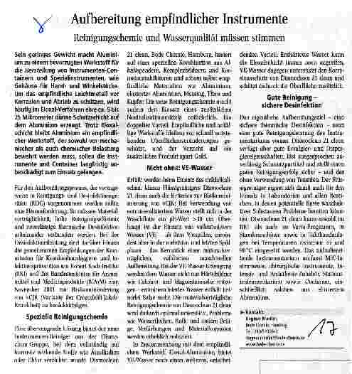 Vorschauseite 1: Aufbereitung empfindlicher Instrumente
