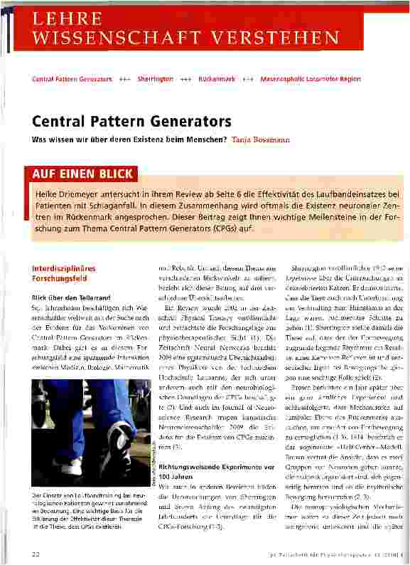 Vorschauseite 1: Central Pattern Generators