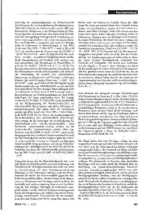 Vorschauseite 5: Ratenzahlungen aus Zugewinnausgleichsanspruch und Unterhaltsnachzahlungen kein Einkommen; Berücksichtigung als Vermögen