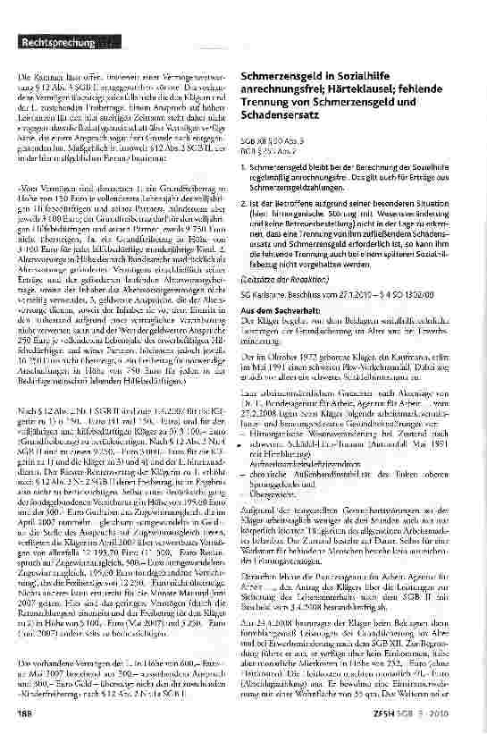 Vorschauseite 6: Ratenzahlungen aus Zugewinnausgleichsanspruch und Unterhaltsnachzahlungen kein Einkommen; Berücksichtigung als Vermögen
