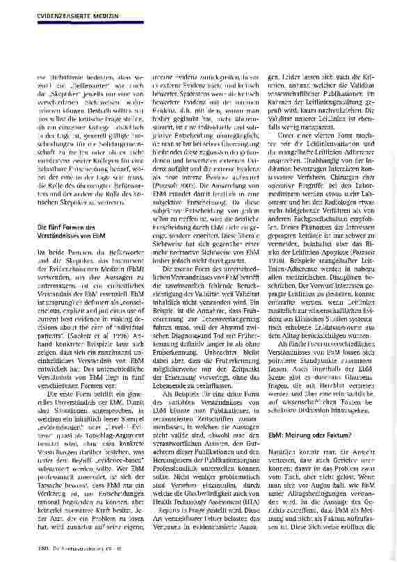 Vorschauseite 2: Folgt auf die evidenzbasierte eine konfidenzbasierte Medizin?