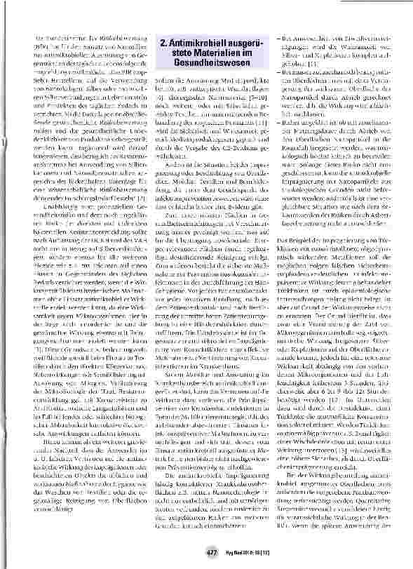 Vorschauseite 2: Stellenwert der antimikrobiellen Ausstattung von Objekten in der Infektionsprävention