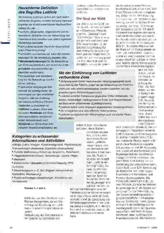 Vorschauseite 3: Leitlinien müssen leben Von der Idee zur EDV-gestützten Bearbeitung