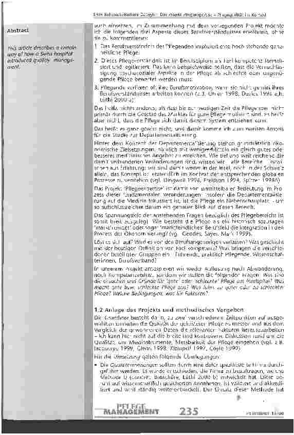Vorschauseite 2: Das Projekt Pflegeexpertise- Pflegequalität im Kontext 1. Teil: Ziel und Ausgangslage, Anlage und methodisches Vorgehen
