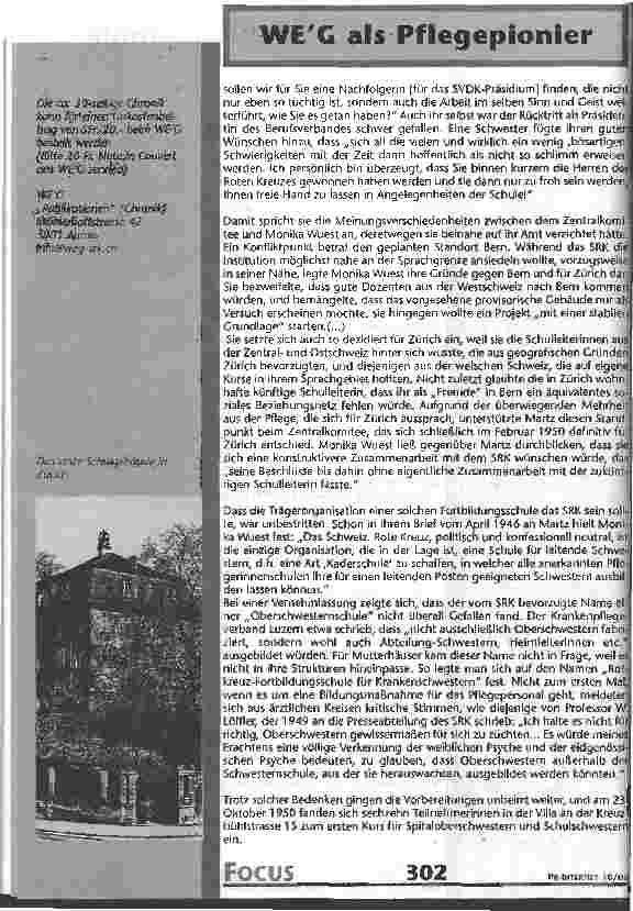 Vorschauseite 3: 50 Jahre Weiterbildungszentrum für Gesundheitsberufe des Schweizerischen Roten Kreuzes (WEG)