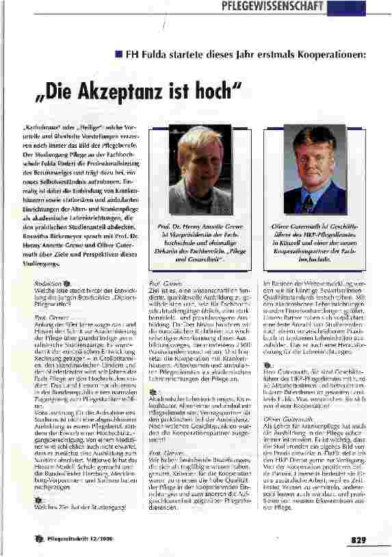 Vorschauseite 1: Die Akzeptanz ist hoch FH Fulda startete dieses Jahr erstmals Kooperationen