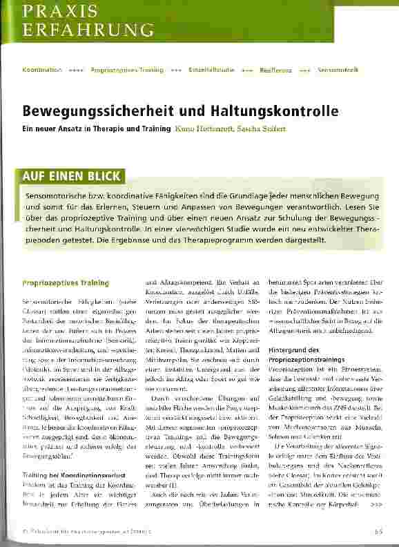 Vorschauseite 1: Bewegungssicherheit und Haltungskontrolle