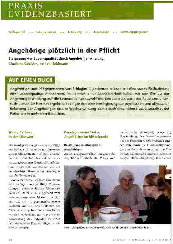 Vorschauseite 1: Angehörige plötzlich in der Pflicht