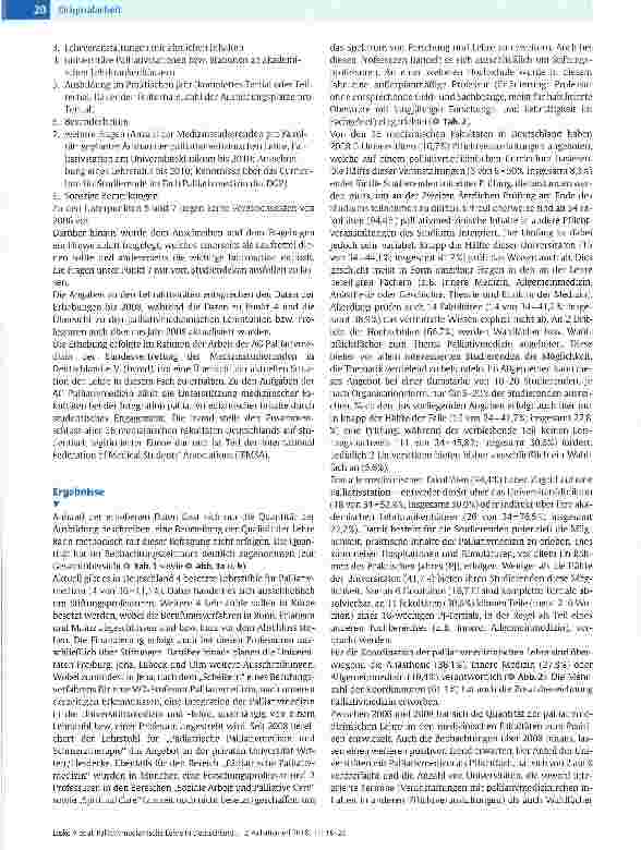 Vorschauseite 3: Palliativmedizinische Lehre in DeutschlandBestandsaufnahme an den medizinischen Fakultäten 2009