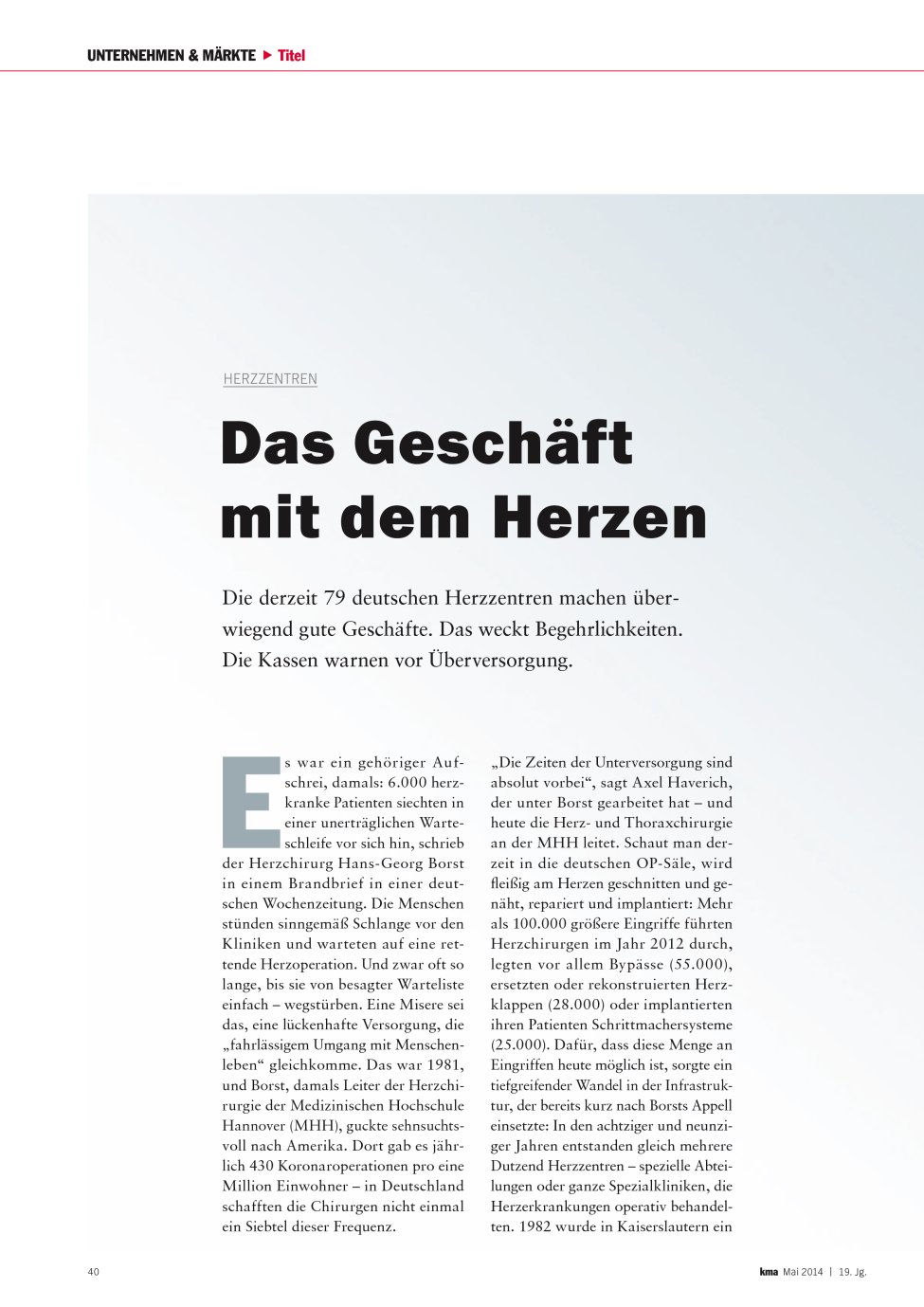Vorschauseite 1: Das Geschäft mit dem Herzen