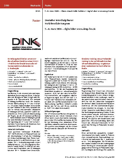 Vorschauseite 1: Deutscher Interdisziplinärer Notfallmedizinkongress Poster