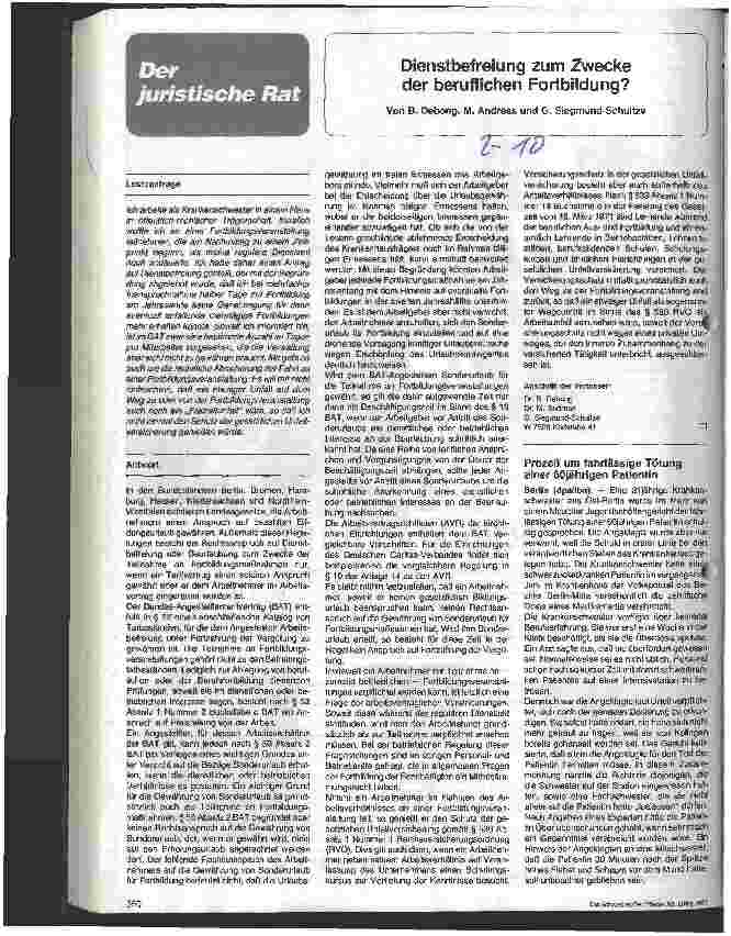 Vorschauseite 1: Dienstbefreiung zum Zwecke der beruflichen Fortbildung?