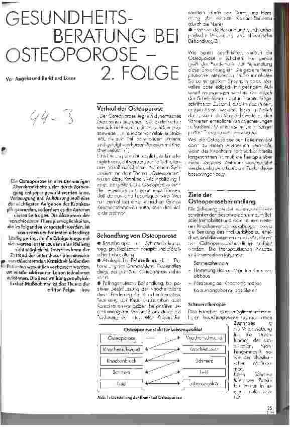 Vorschauseite 1: Gesundheitsberatung bei Osteoporose - 2. Folge
