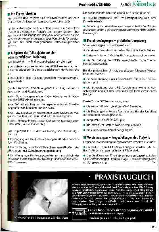 Vorschauseite 5: Einführung der GR-DRGs: Praxisbericht über die Vorbereitungsmaßnahmen im Universitätsklinikum Frankfurt