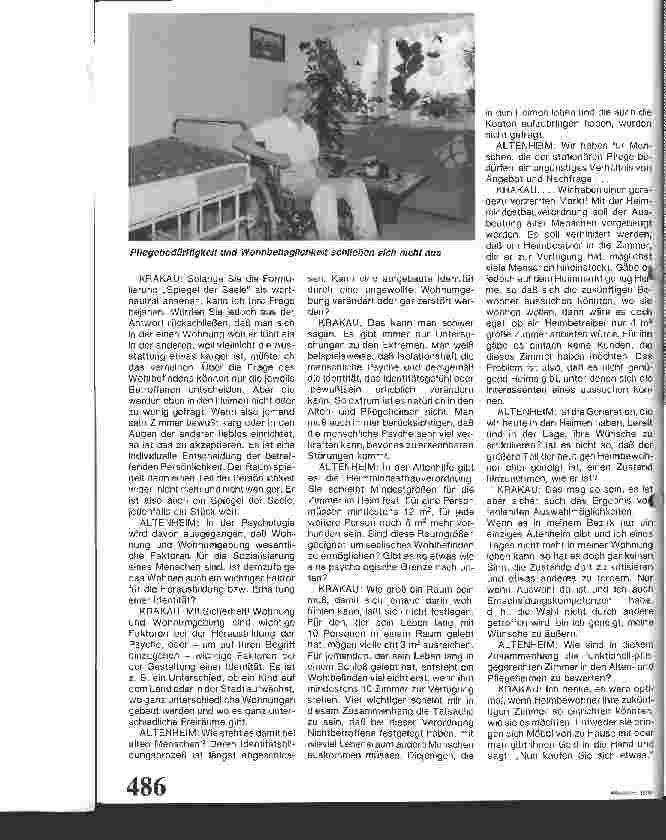 Vorschauseite 2: Wohnraum - Spiegel der Seele Interview mit Krakau Anne
