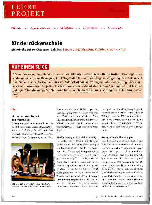 Vorschauseite 1: Kinderrückenschule