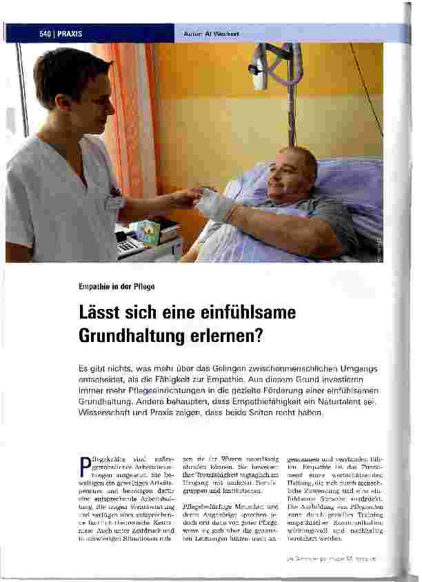 Vorschauseite 1: Lässt sich eine einfühlsame Grundhaltung erlernen?