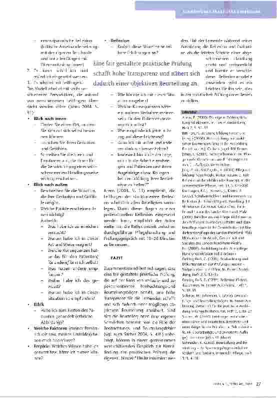 Vorschauseite 4: PRAKTISCHE PRÜFUNGEN -EINE HERAUSFORDERUNG FÜR LEHRENDE UND LERNENDENACHWEIS BERUFLICHER HANDLUNGSKOMPETENZEN IN EINER REALEN PFLEGESITUATION
