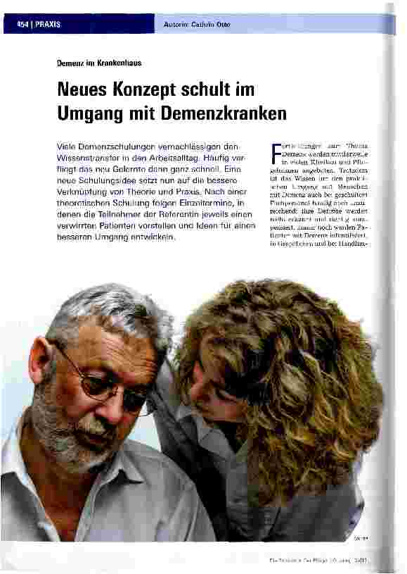 Vorschauseite 1: Neues Konzept schult im Umgang mit Demenzkranken